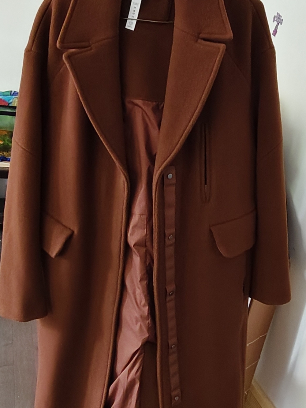Lululemon Oversized Women's Roasted Brown Wool Coat.